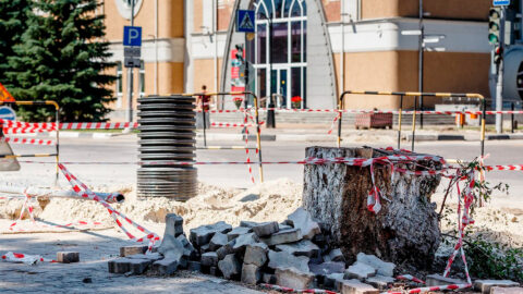 В центре Белгорода прокладывают новую ливнёвку
