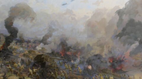 На холсте музея-диорамы «Курская битва. Белгородское направление» можно увидеть изображение самолёта, пилотом которого был Береговой