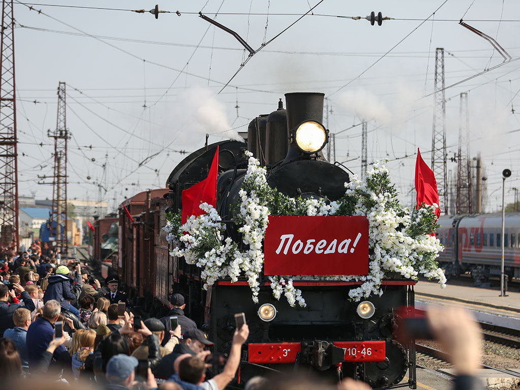 Белгород одним из первых встретил поезд Победы