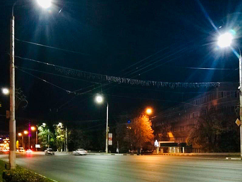 На проспекте Богдана Хмельницкого в Белгороде тестируют уличное освещение