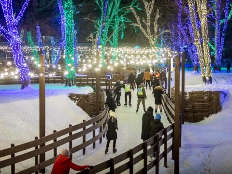 В Центральном парке Белгорода заработала ледовая дорожка
